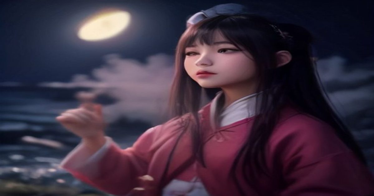 魔女的夜宴游戏场景封面图，夜晚古典风格宴会厅中魔女角色身着华服，烛光摇曳蓝紫色调神秘氛围，魔女的夜宴下载实测专题封面